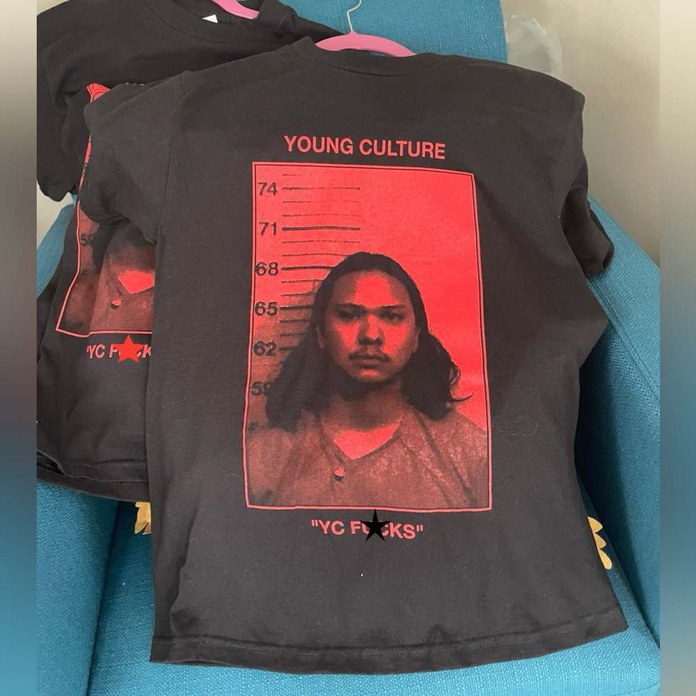 Young Culture “YC F**CKS” band t-shirts.
Brand New, Size Small